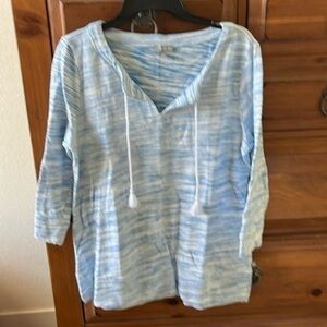 T by Talbots Women’s Blue And White Striped Tunic Size Large NWOT